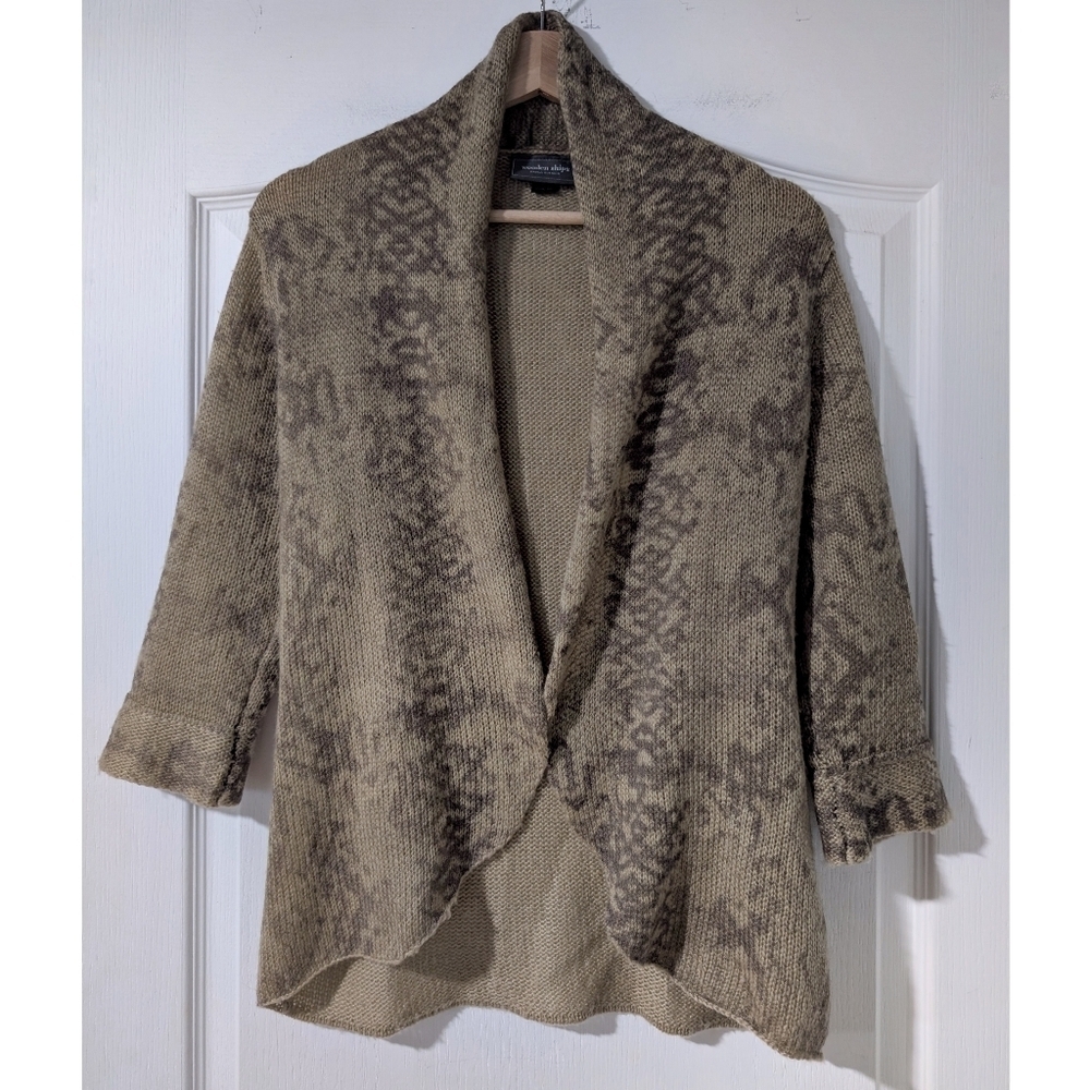 Wooden Ships | Knit Open Cardigan In Python Print